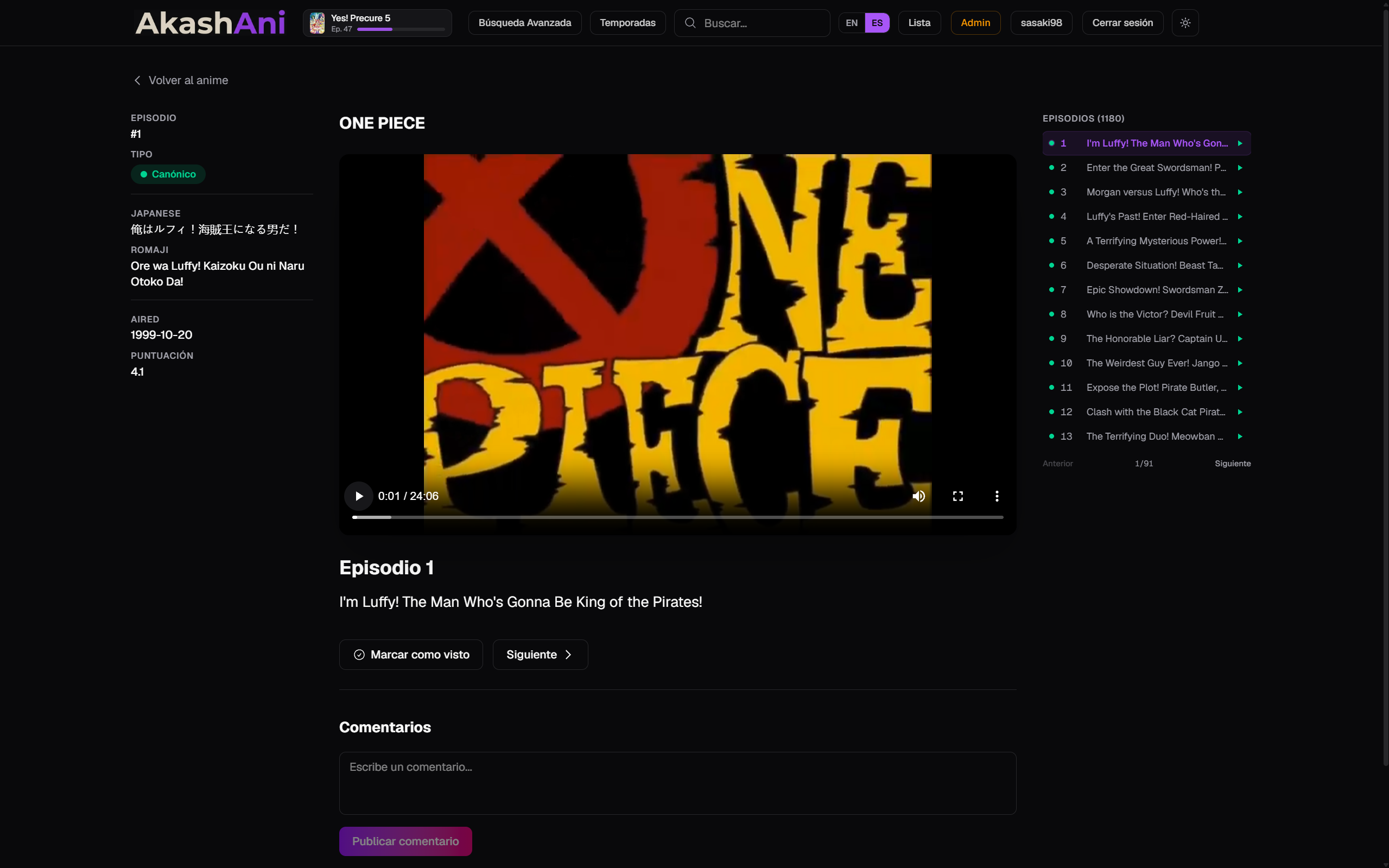 Reproductor de episodios